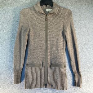 Royal Robbins Women's Sweater Cotton/Wool/Angora Long Sleeve Full Zip Size Small